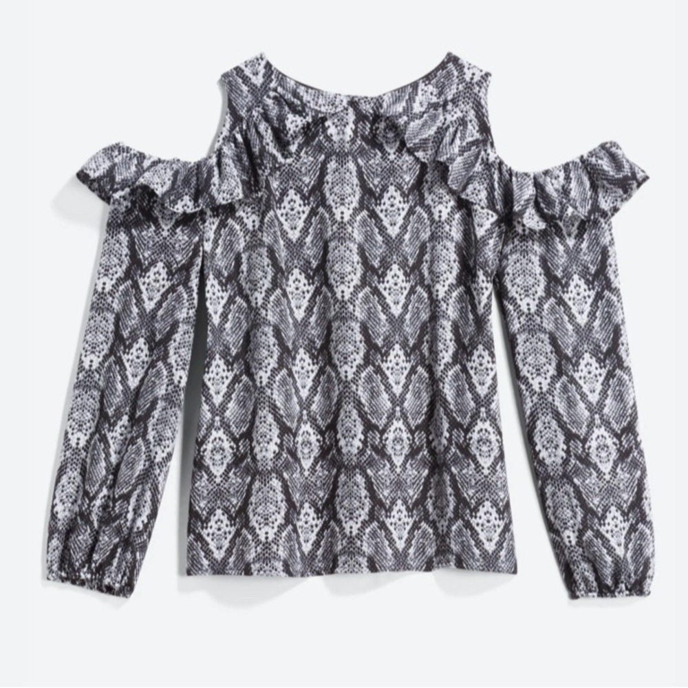 Nereza Ruffle Trim Cold Shoulder Blouse by wisp